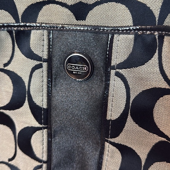 Coach Black and Grey Signature C’s foldover tote bag - canvas and leather - Picture 3 of 5